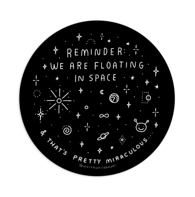 Floating in Space Die Cut Sticker