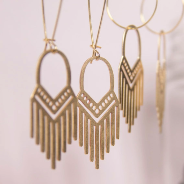 Geometric Fringe Earrings