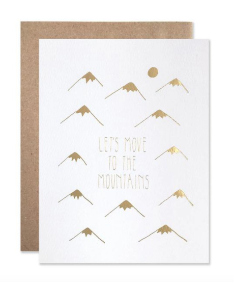 Gold Foil Mountains Greeting Card