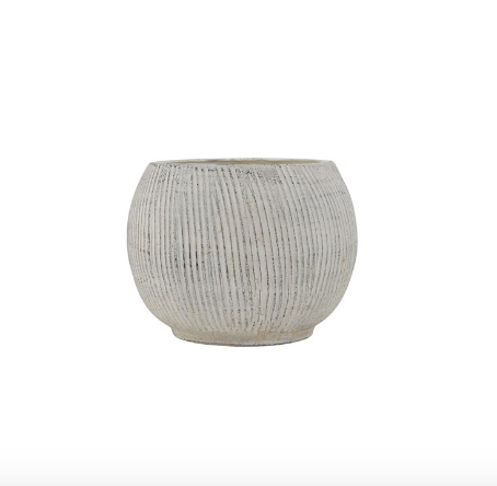 Cream Textured Terracotta Planter