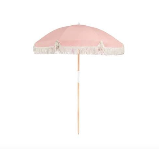 Luxe Beach Umbrella Powder Pink