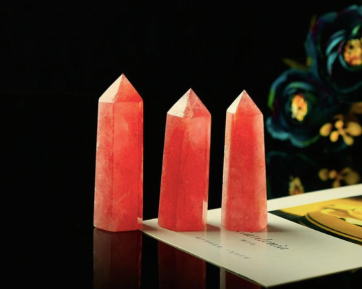 Polished Strawberry Quartz Crystal Tower