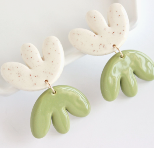 Double Tulip Ceramic Statement Earrings