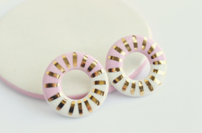 Sunburst Oversized Ceramic Stud Earrings