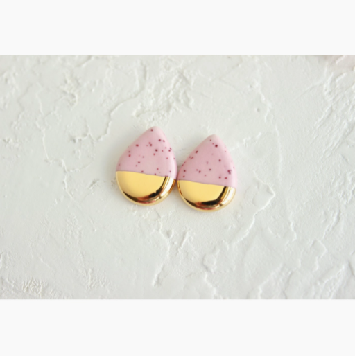 Teardrop Ceramic Stud Earrings