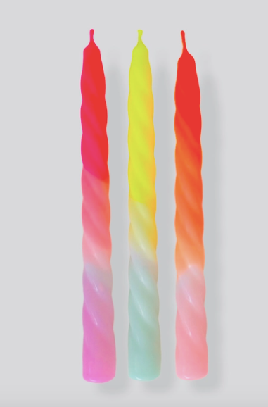 Dip Dye Neon Candle - Shades of Fruit Salad