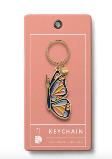 Butterfly Enamel Keychain