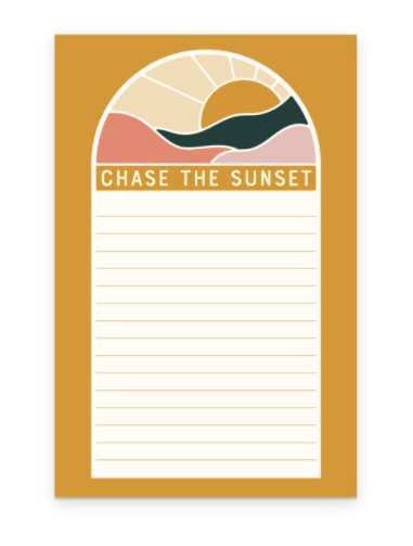 Chase the Sunset Notepad