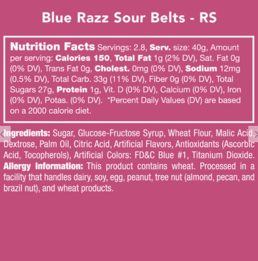 Blue Razz Sour Belts