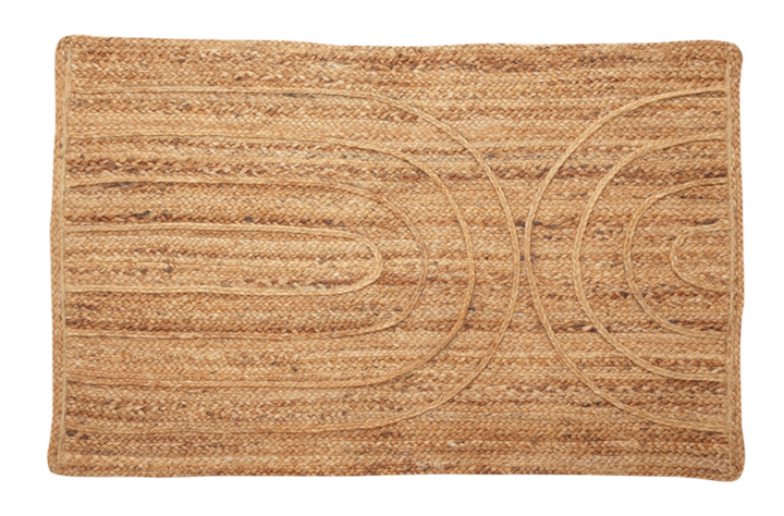 Rainbow Jute Doormat Rug, Natural - 2 x 3 ft