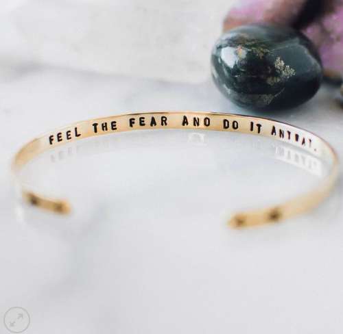 Feel the Fear and Do it Anyway // Skinny Brass Cuff Bracelet