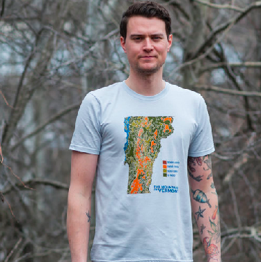 Vermont State Topographical Map Tee - Unisex