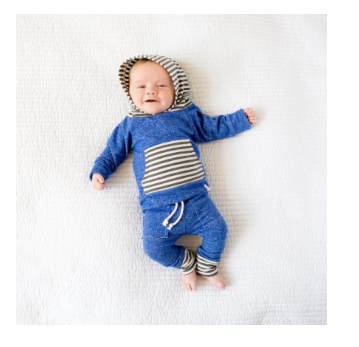 Cobalt Blue and Grey Stripe Baby Sweatpants