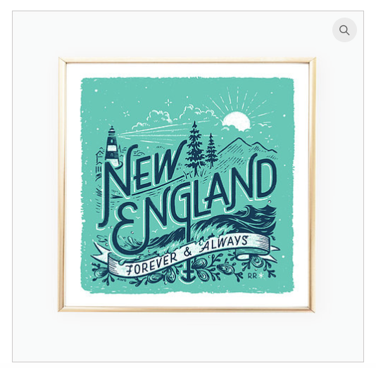 New England Forever 12x12 Art Print