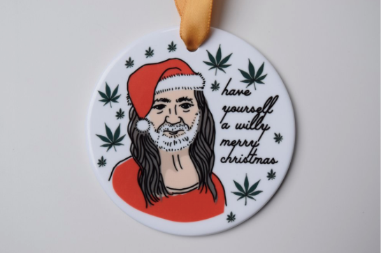 Willie Nelson Holiday Ornament