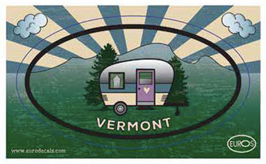 VT Camper Postcard And Sticker
