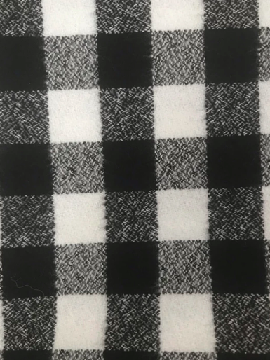 Plaid Flannel Infinity Scarf - Small Buffalo Check Black and White