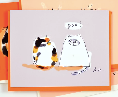 HALLOWEEN CAT CARD - BOO!