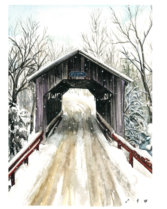 Gold Brook Covered Bridge 5x7 Art Print