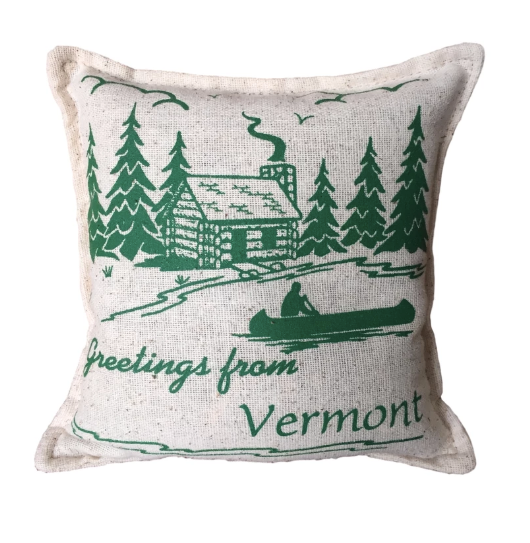 Greetings From Vermont Balsam Fir Pillow