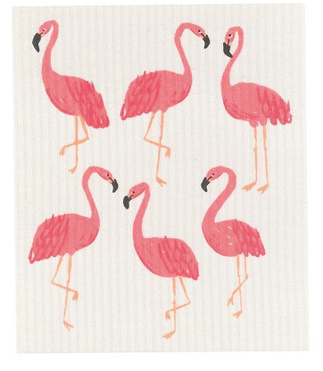 Flamingos Swedish Dishcloth