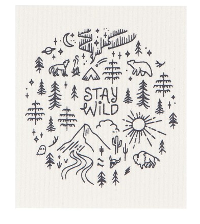 Stay Wild Swedish Dishcloth
