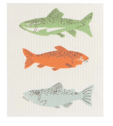 Gone Fishing Swedish Dishcloth