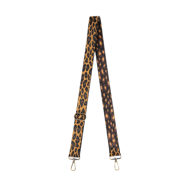 Leopard Guitar Strap - Brown