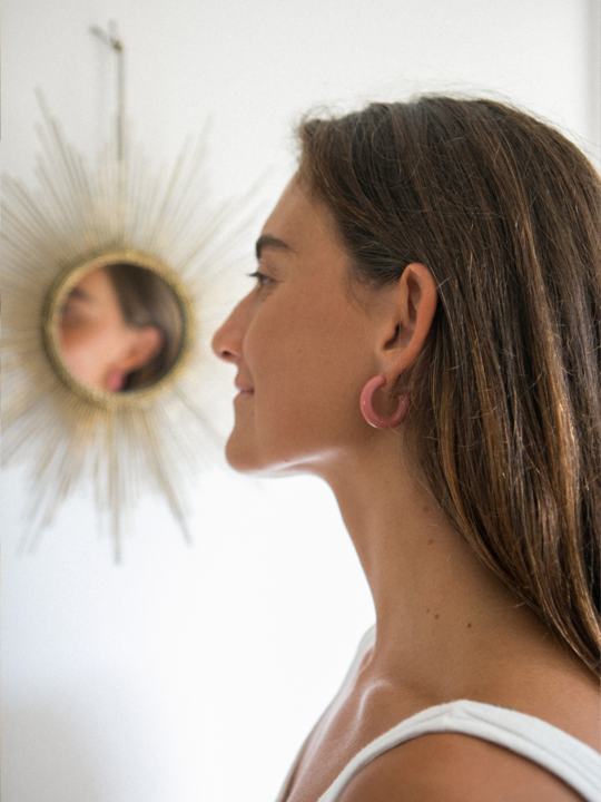 Lyra Hoop Earrings - Pink