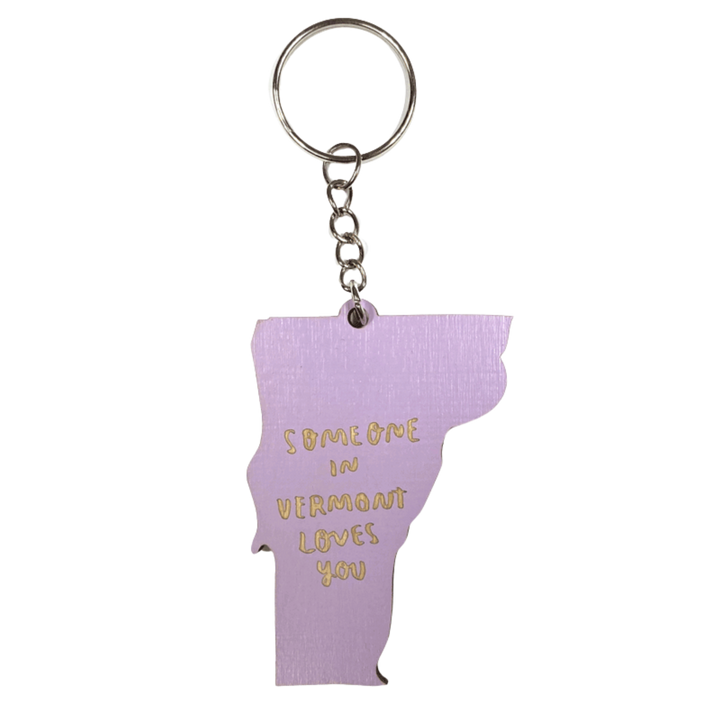 Someone in Vermont Loves You Keychain