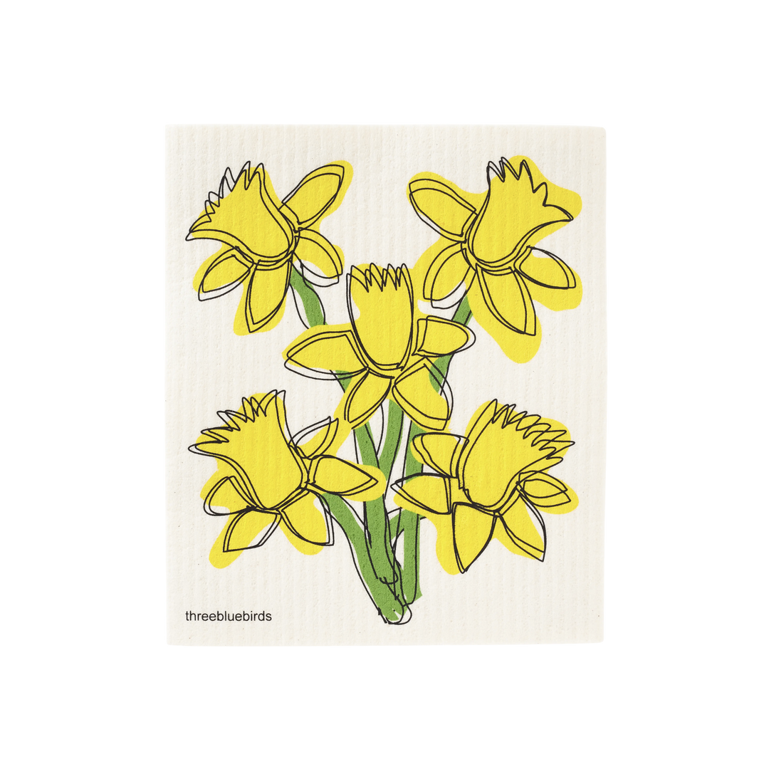 Daffodils Swedish Dishcloth