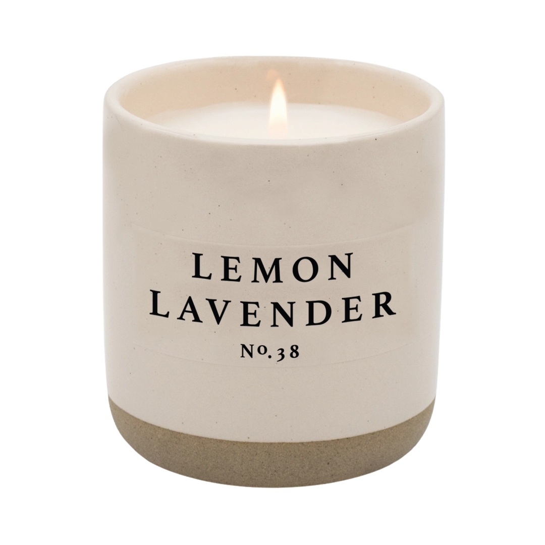 Lemon Lavender Soy Candle | Stoneware Candle Jar