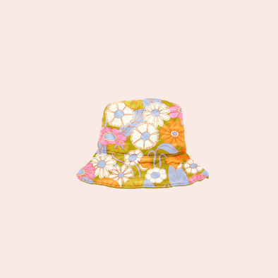 Gatherin Flower Puffy Bucket Hat