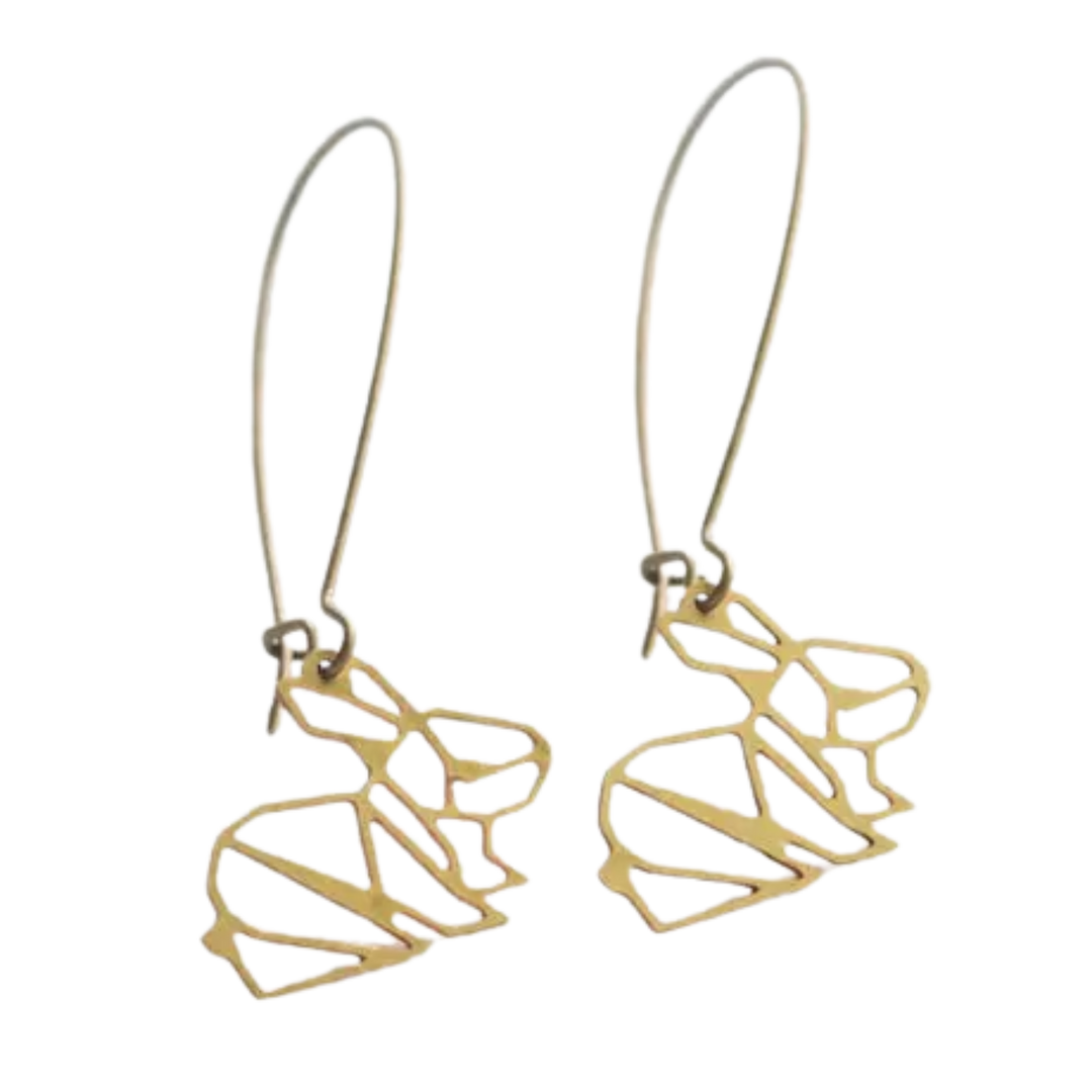 Bunny Geometric Earrings - Gold