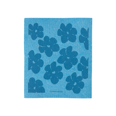 Blue Flower Power Swedish Dishcloth