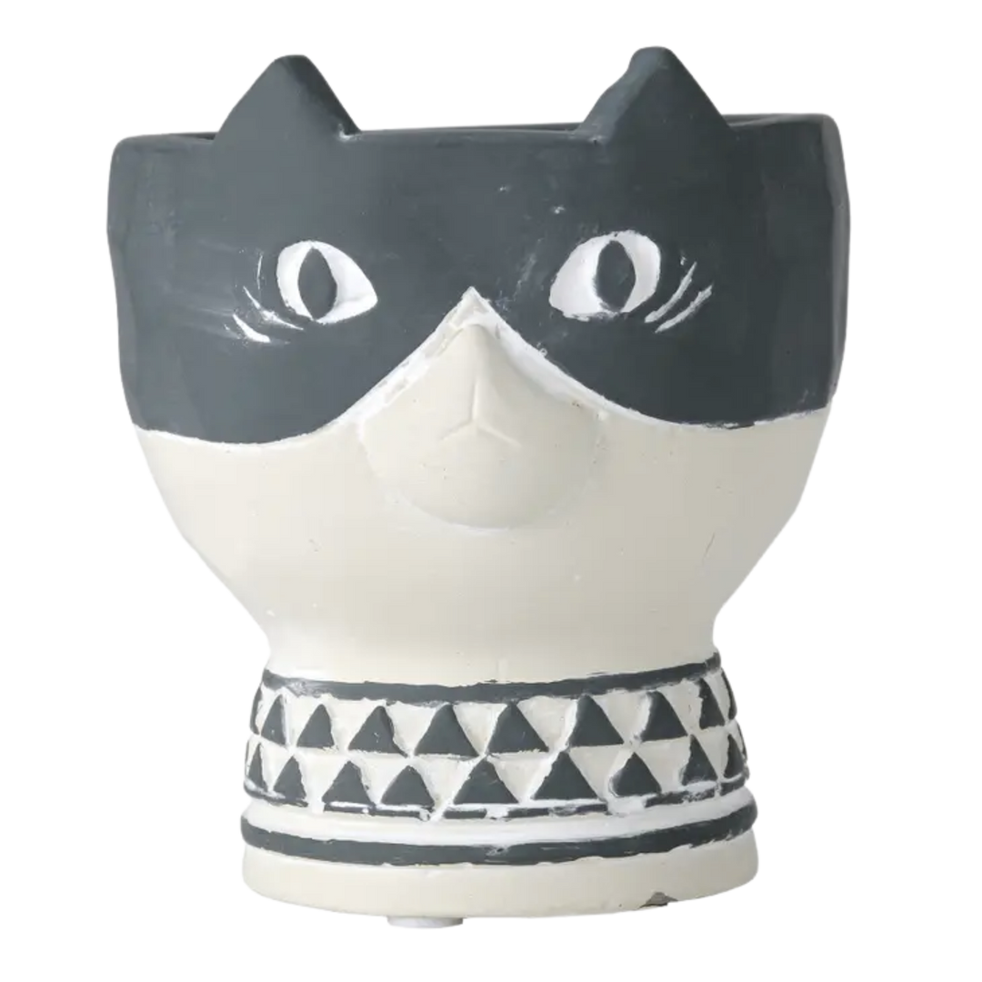 Animal Cement Pedestal Planter Calico Cat
