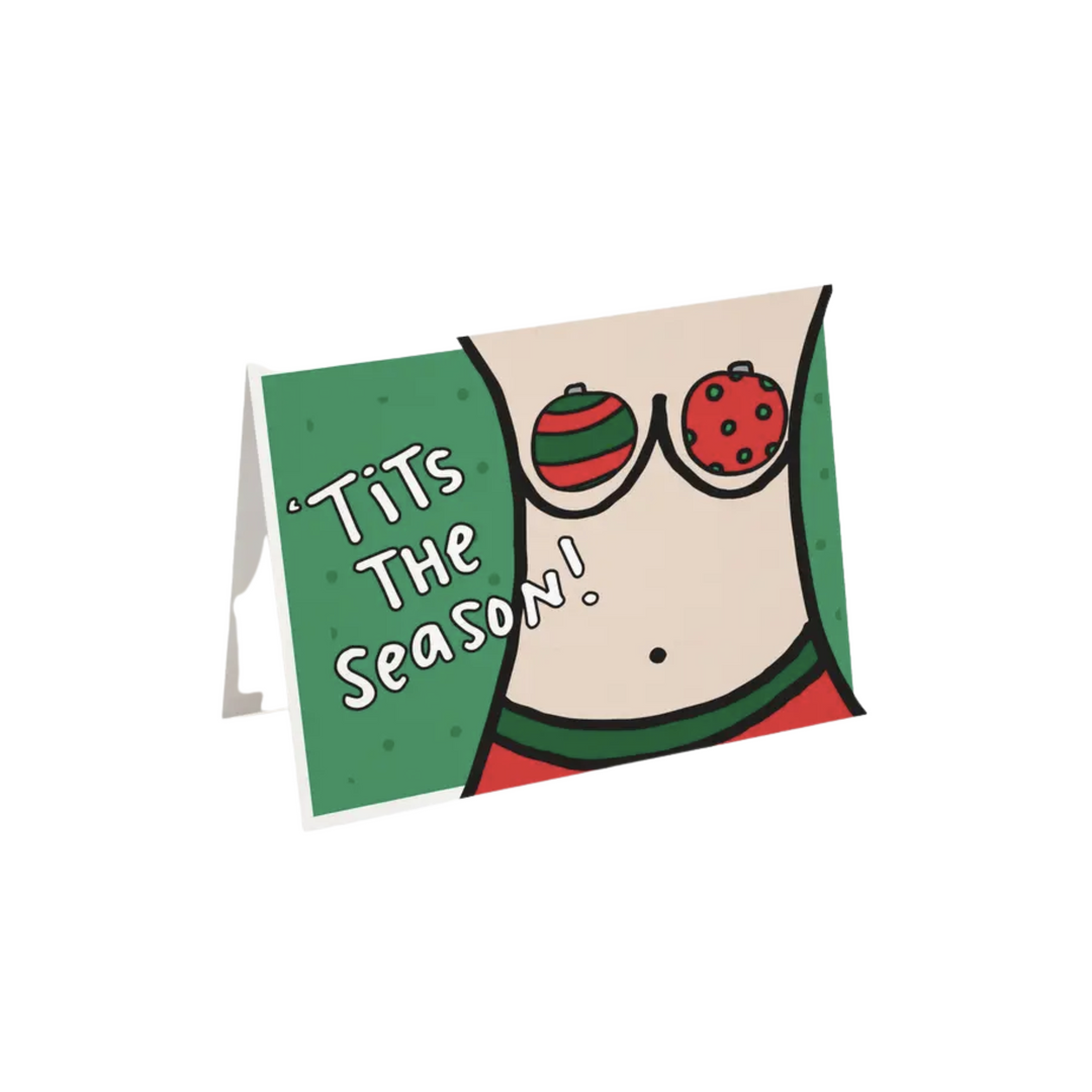Tits The Season, Christmas Card. Funny Holiday Card.