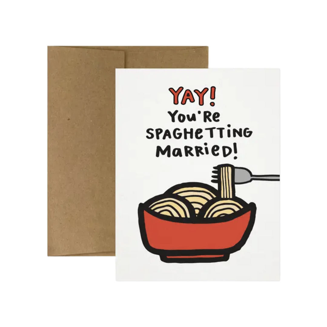 Yay! You're Spaghetting Married Greeting Card