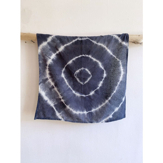 Charcoal Bullseye Raw Silk Bandana