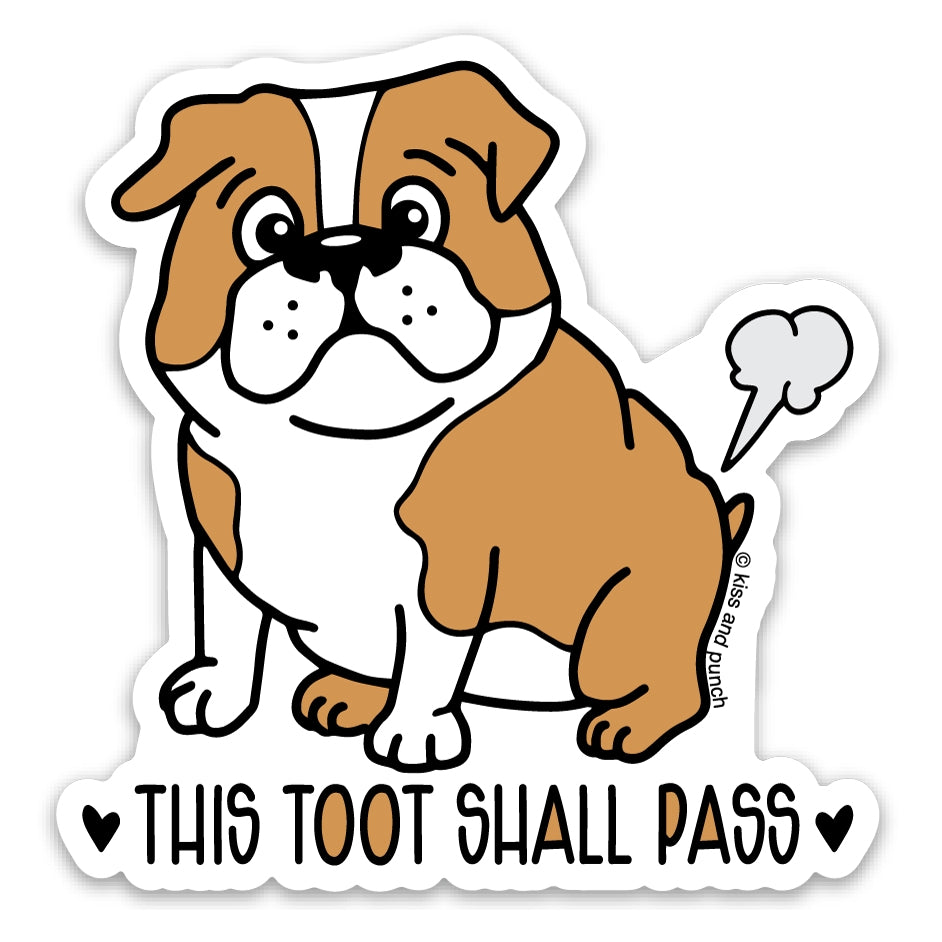 Funny Tooting Bulldog Vinyl Sticker