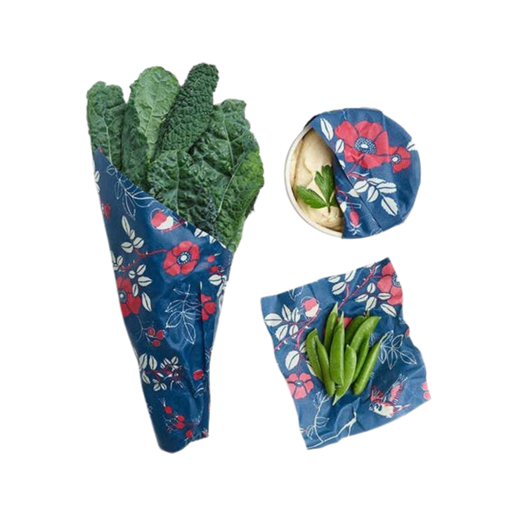 Set of 3 Assorted Wraps in Botanical Print Bee's Wrap