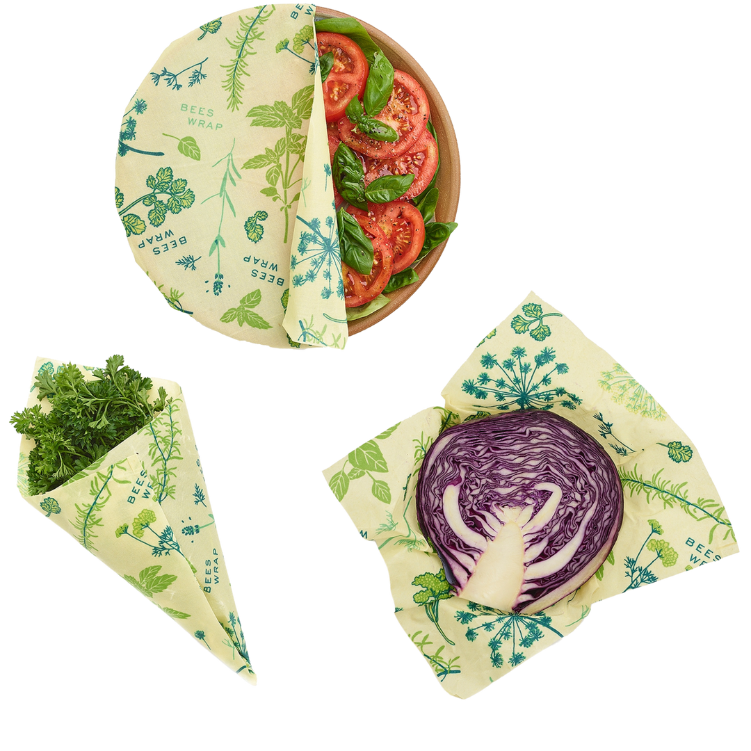 Set of 3 Assorted Plant-Based Wraps in Herb Garden Bee's Wrap