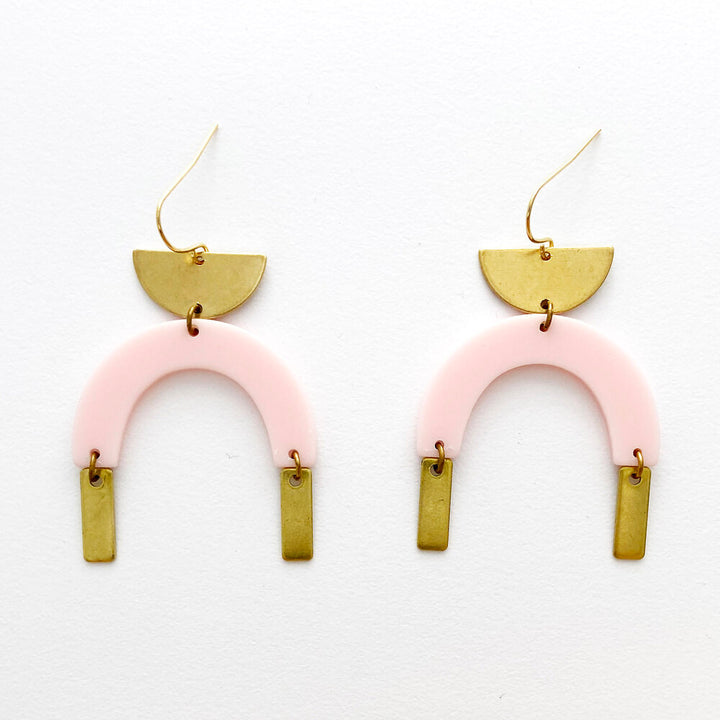 Bison Brass and Acetate Dangle Earrings