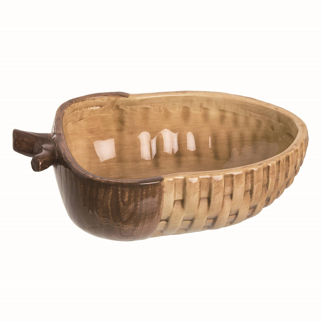 Ceramic Brown Woven Acorn Bowl