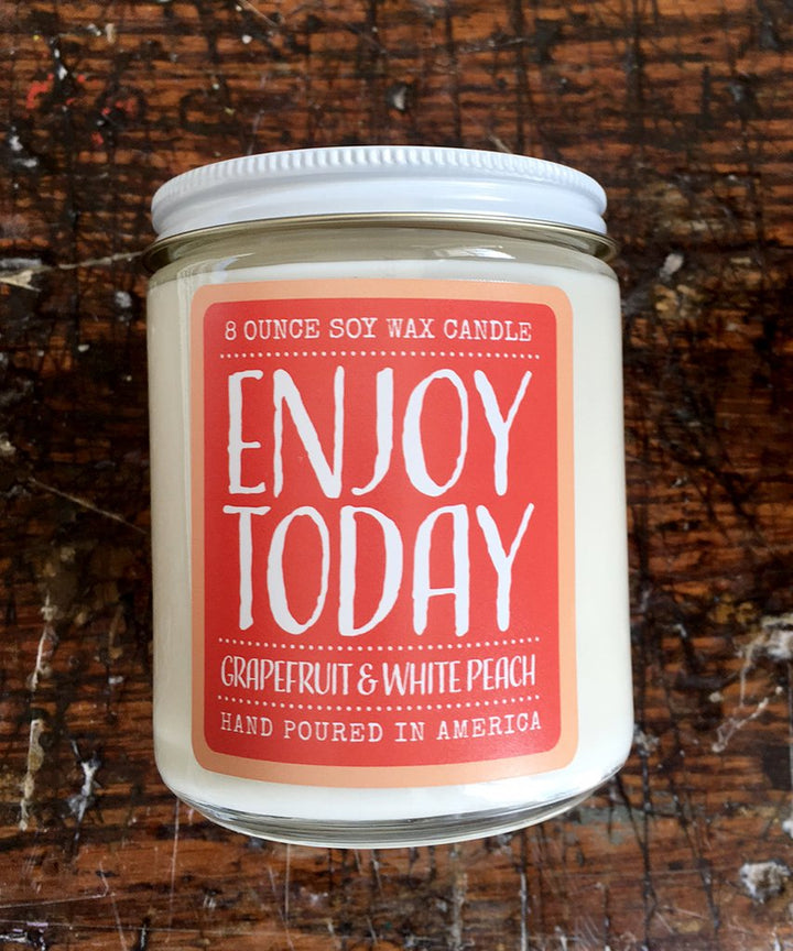 Soy Wax Candle - Grapefruit and White Peach (Enjoy Today)