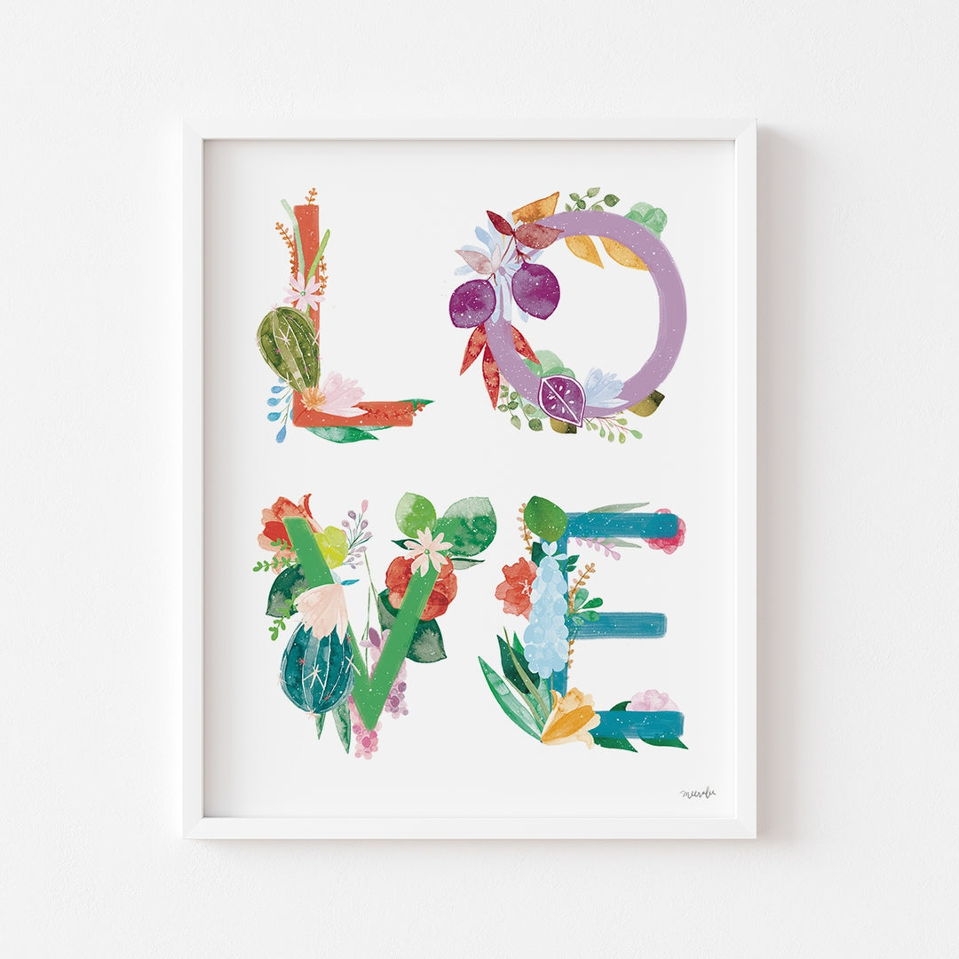 Floral LOVE 11x14 Art Print