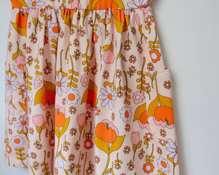 Cream Retro Vintage Fall Dress