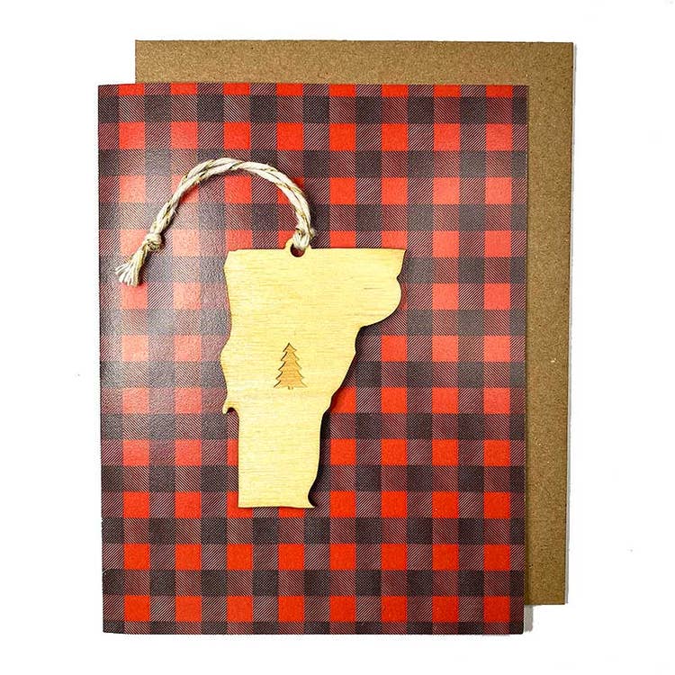 Vermont Tree Ornament w/Card