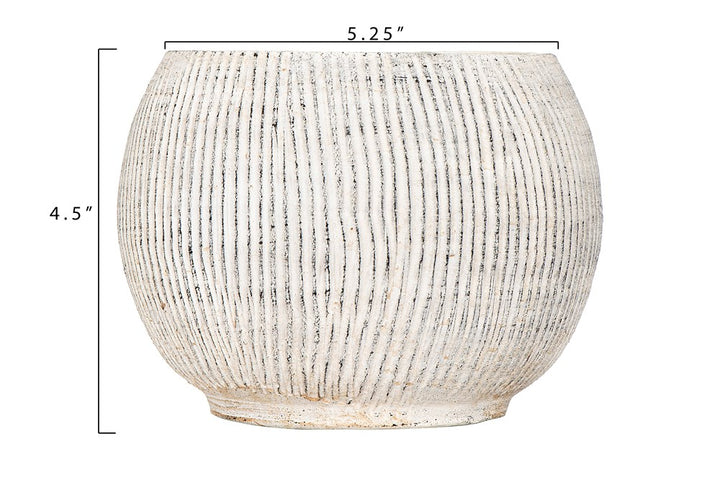 Cream Textured Terracotta Planter
