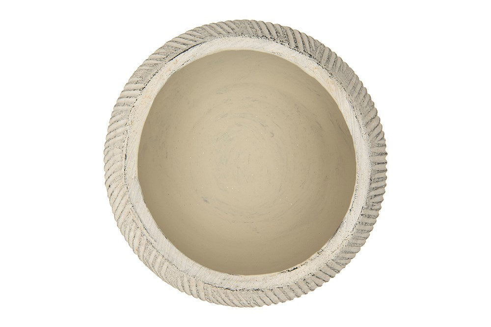 Cream Textured Terracotta Planter
